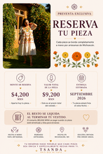 Cargar imagen en el visor de la galería, Reserva - Vestido CEMPASÚCHIL para Septiembre 2026 (Valor de $9,200 MXN)
